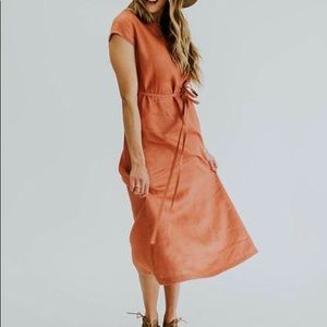 Linen midi dress
